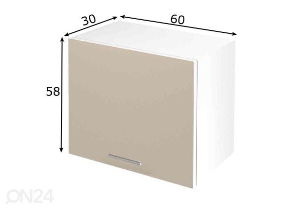 Keittiön yläkaappi 60 cm mitat