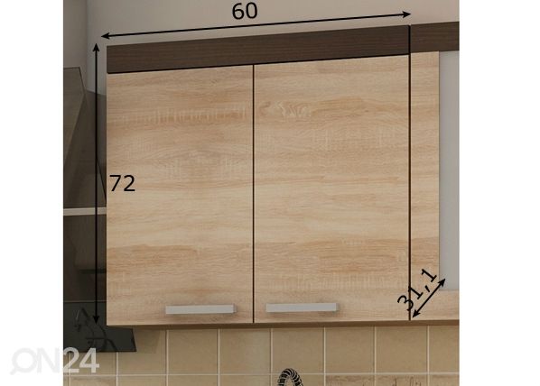 Keittiön yläkaappi 60 cm mitat