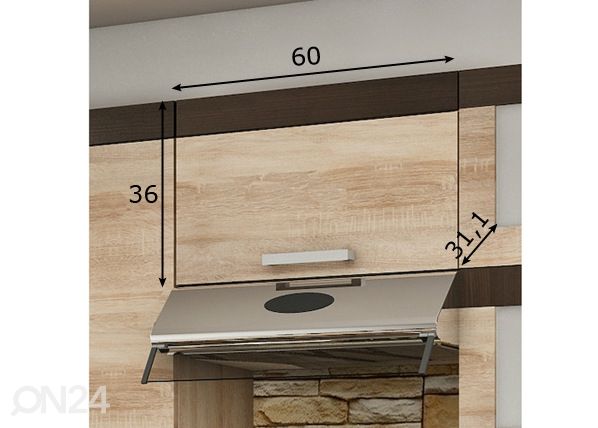 Keittiön yläkaappi 60 cm mitat
