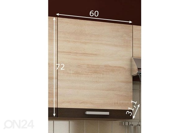 Keittiön yläkaappi 60 cm mitat