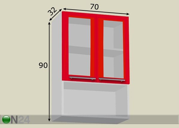 Keittiön yläkaappi 70 cm mitat