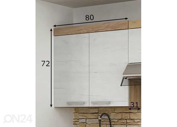 Keittiön yläkaappi 80 cm mitat