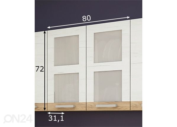 Keittiön yläkaappi 80 cm mitat