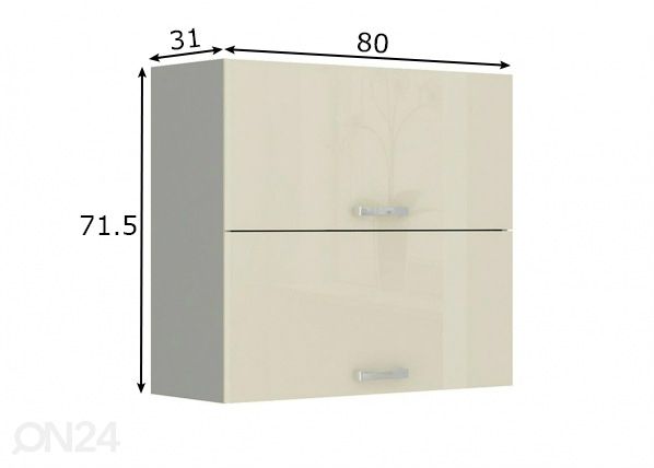 Keittiön yläkaappi 80 cm mitat