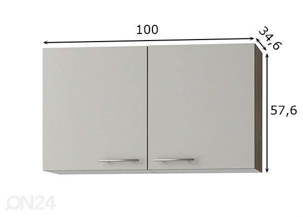 Keittiön yläkaappi Arta 100 cm mitat
