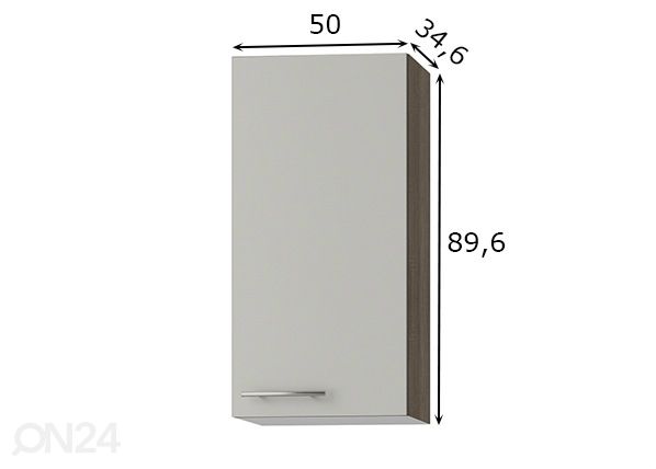 Keittiön yläkaappi Arta 40 cm mitat