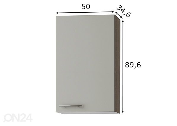 Keittiön yläkaappi Arta 50 cm mitat