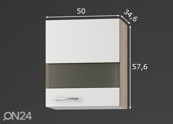 Keittiön yläkaappi Dakar 50 cm mitat