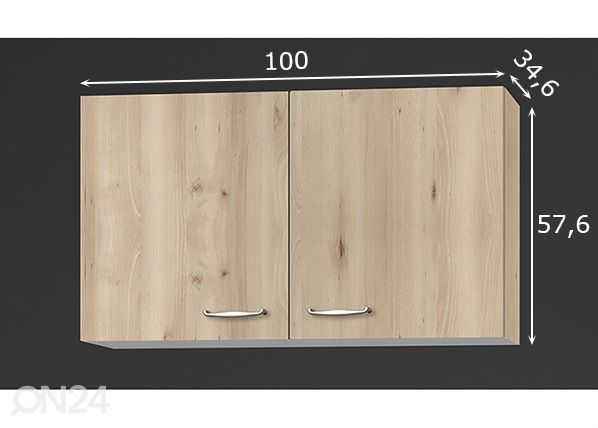 Keittiön yläkaappi Elba 100 cm mitat