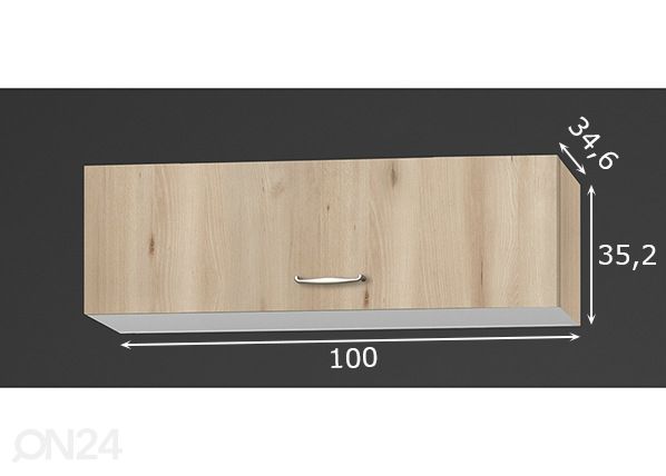 Keittiön yläkaappi Elba 100 cm mitat