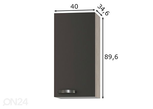 Keittiön yläkaappi Faro 40 cm mitat