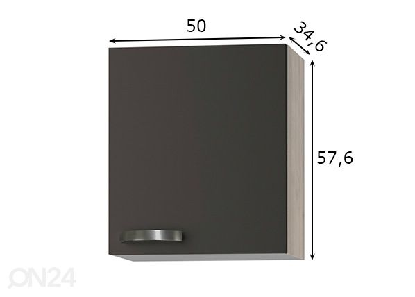Keittiön yläkaappi Faro 50 cm mitat