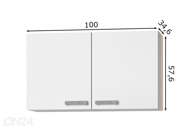 Keittiön yläkaappi Genf 100 cm mitat