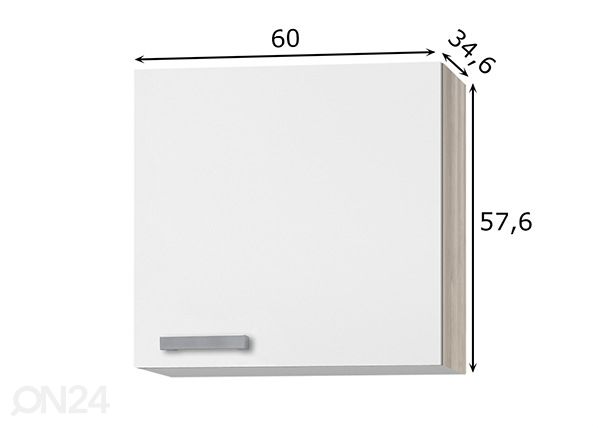 Keittiön yläkaappi Genf 60 cm mitat