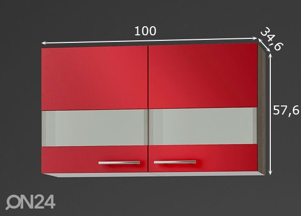 Keittiön yläkaappi Imola 100 cm mitat
