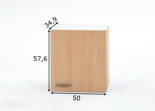 Keittiön yläkaappi Klassik 50 cm mitat