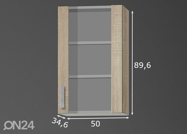 Keittiön yläkaappi Neapel 50 cm mitat