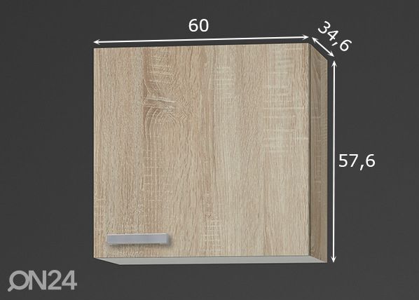 Keittiön yläkaappi Neapel 60 cm mitat