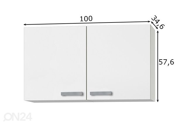 Keittiön yläkaappi Oslo 100 cm mitat