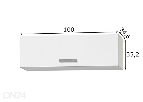Keittiön yläkaappi Oslo 100 cm mitat