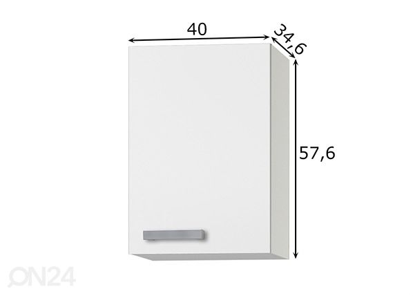 Keittiön yläkaappi Oslo 40 cm mitat