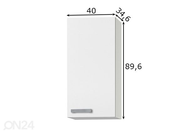 Keittiön yläkaappi Oslo 40 cm mitat