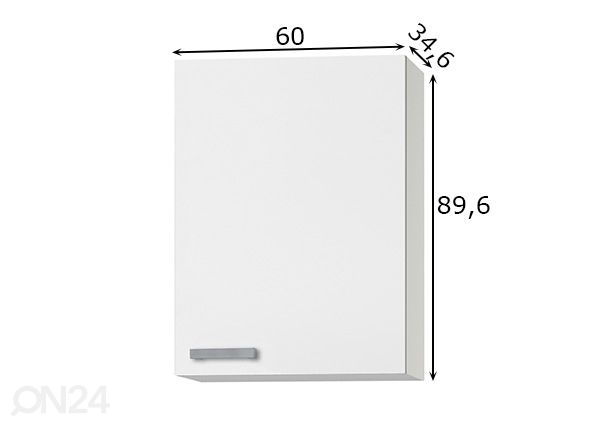 Keittiön yläkaappi Oslo 60 cm mitat
