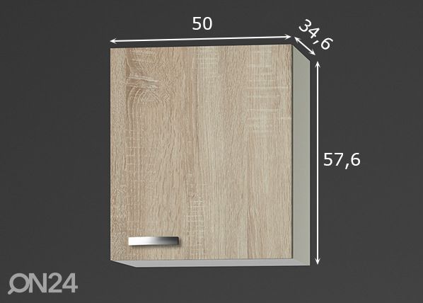 Keittiön yläkaappi Padua 50 cm mitat
