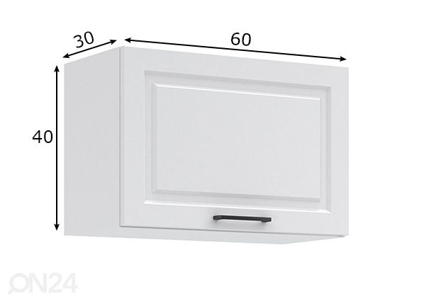 Keittiön yläkaappi runko 60 cm mitat