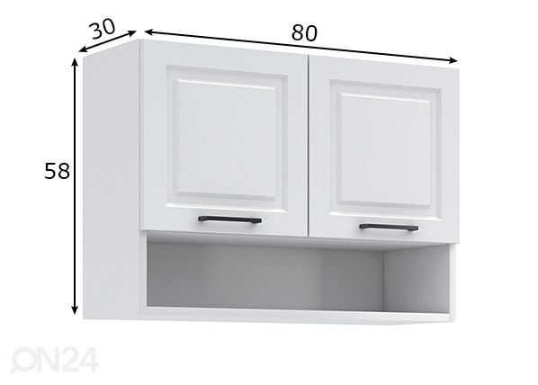 Keittiön yläkaappi runko 80 cm mitat