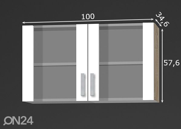 Keittiön yläkaappi Zamora 100 cm mitat