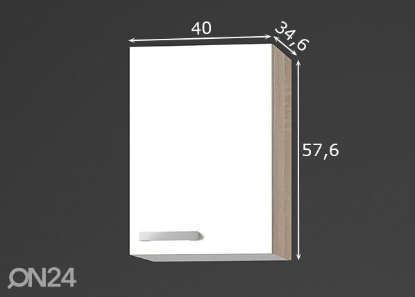 Keittiön yläkaappi Zamora 40 cm mitat