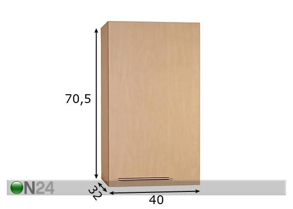 Keittiönkaappi, ylä mitat