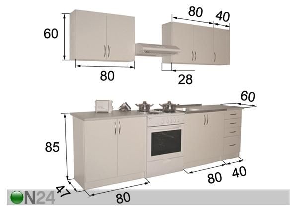Keittiöryhmä HENRY 2 MINI mitat