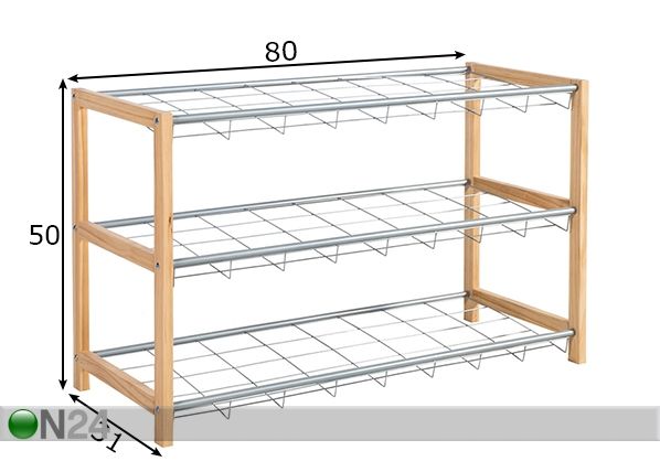 Kenkähylly BRODY mitat