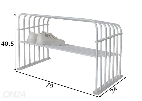 Kenkähylly Grille 70 cm mitat
