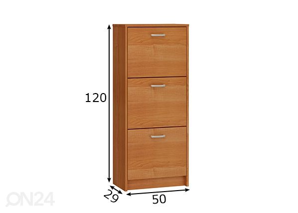 Kenkäkaappi 50 cm mitat