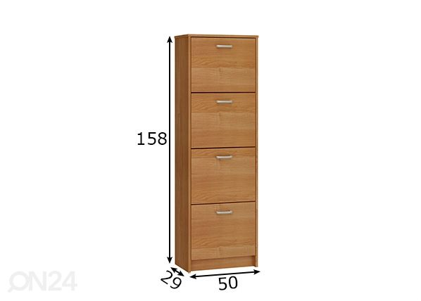 Kenkäkaappi 50 cm mitat