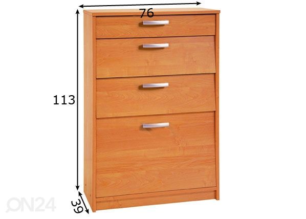 Kenkäkaappi 76 cm mitat