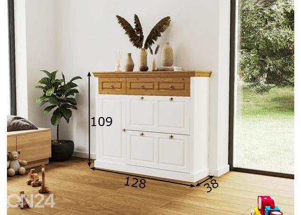 Kenkäkaappi Basilico 128 cm mitat