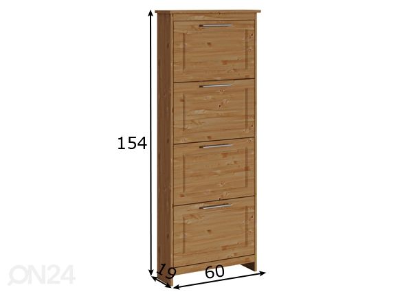 Kenkäkaappi Lucas 60 cm mitat