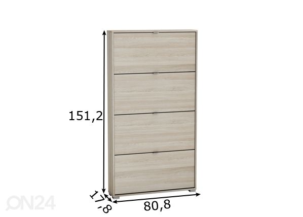 Kenkäkaappi PERFECT mitat
