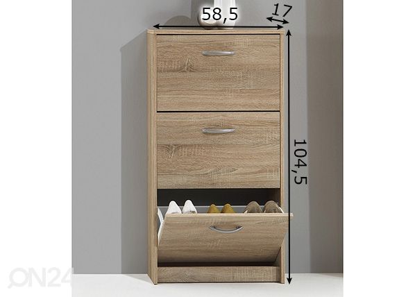 Kenkäkaappi STEP 3 mitat
