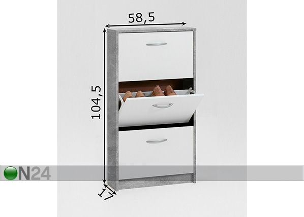 Kenkäkaappi STEP 3 mitat