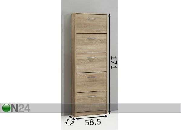 Kenkäkaappi STEP 5 mitat