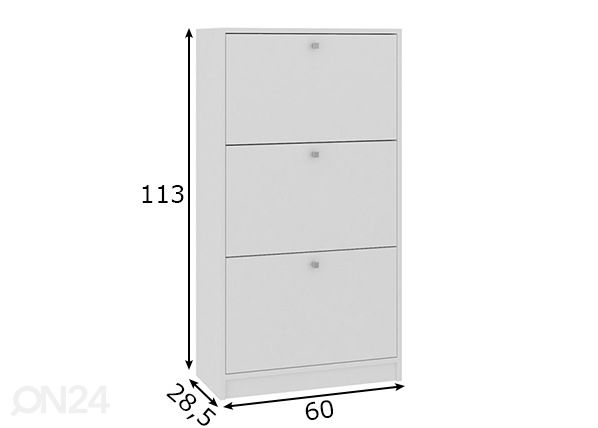 Kenkäkaappi Trio 101 mitat