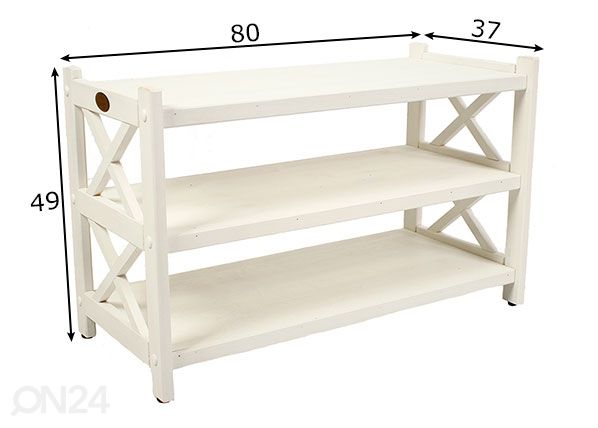 Kenkäteline Felix 2, valkoinen mitat