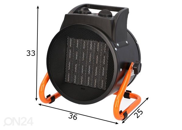 Keraaminen lämpöpuhallin 5000 W mitat
