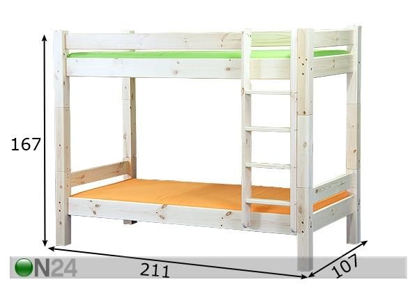 Kerrossänky FÖÖNIKS 90x200 cm mitat