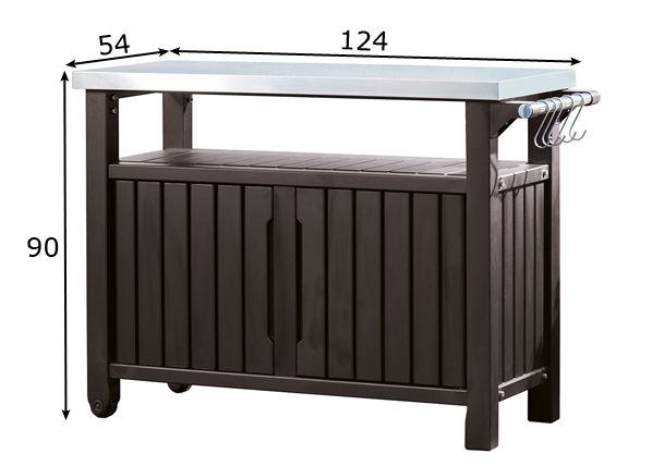 Kesäkeittiön kaappi Keter Unity XL 183L mitat